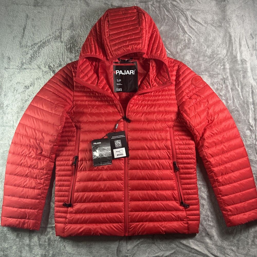 Pajar Packable Insulated Puffer Lightweight Hooded‎ Jacket Osprey Red Men Small